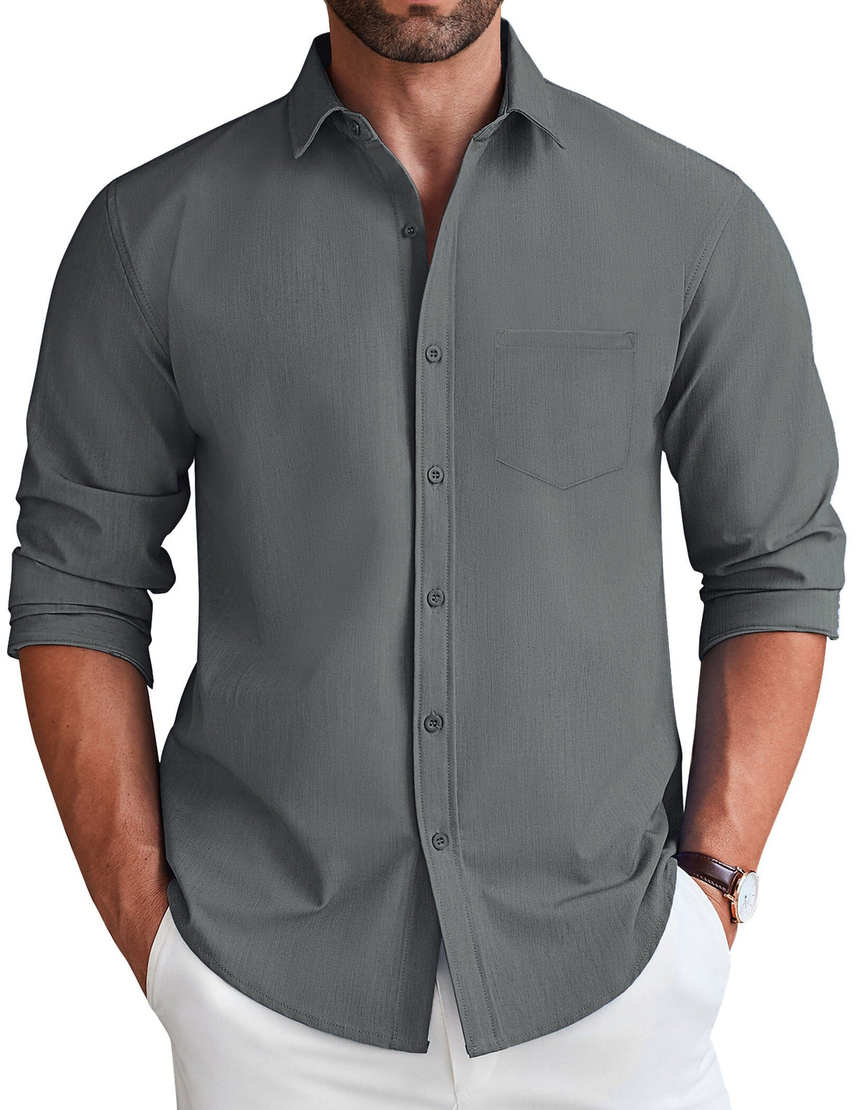 Casual Faux Denim Shirt (US Only)