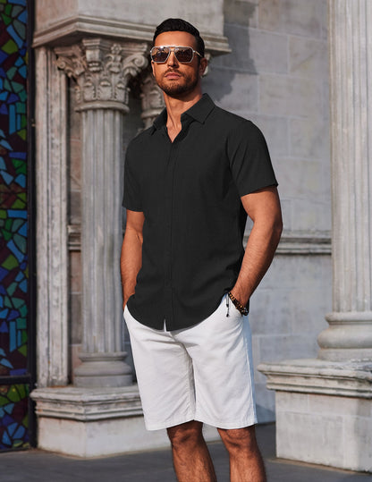 Casual Summer Button Down Short Sleeve Shirts (US Only)