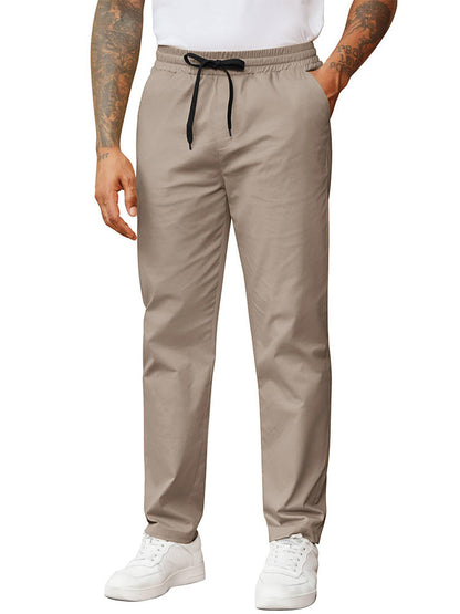 Casual Straight Leg Drawstring Chino Pants (US Only)