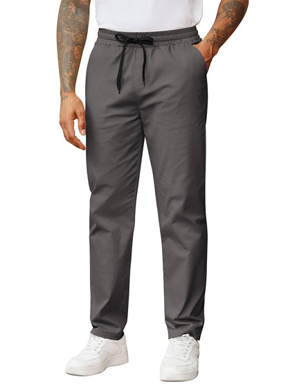 Casual Straight Leg Drawstring Chino Pants (US Only)