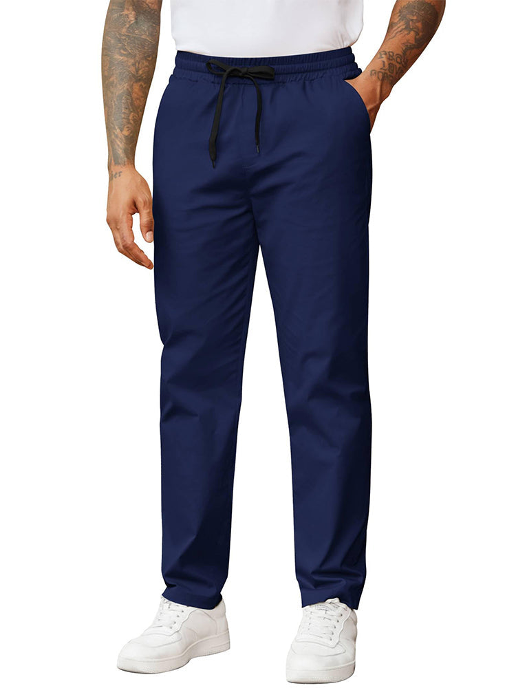 Casual Straight Leg Drawstring Chino Pants (US Only)