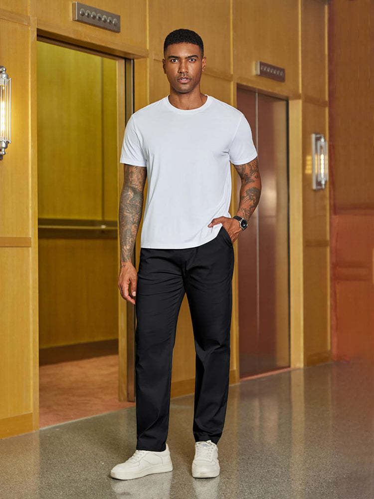 Casual Straight Leg Drawstring Chino Pants (US Only)