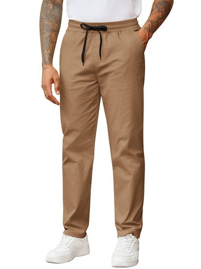 Casual Straight Leg Drawstring Chino Pants (US Only)