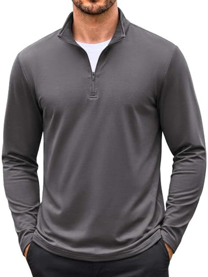 Thin Fleece Lined Quarter Zip Thermal Pullover (US Only)