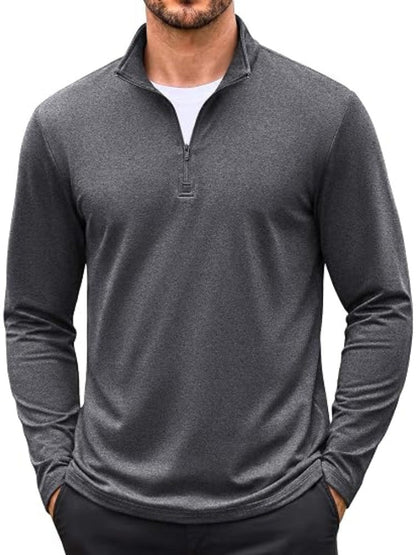 Thin Fleece Lined Quarter Zip Thermal Pullover (US Only)
