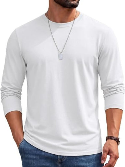 Cotton Crew Neck Long Sleeve Basic Classic T-Shirt (US Only)