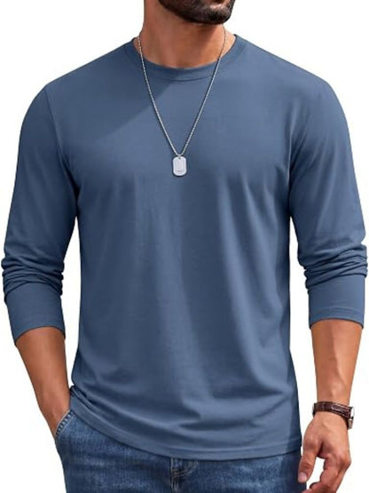 Cotton Crew Neck Long Sleeve Basic Classic T-Shirt (US Only)