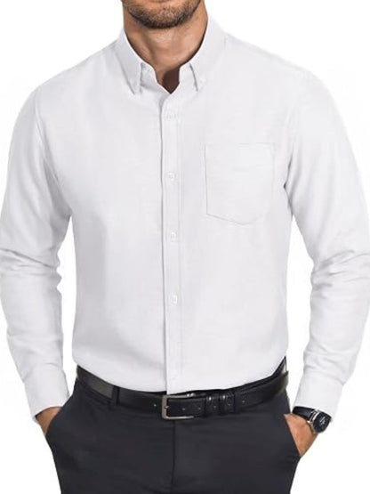 Cotton Oxford Long Sleeve Button Down Dress Shirt (US Only)