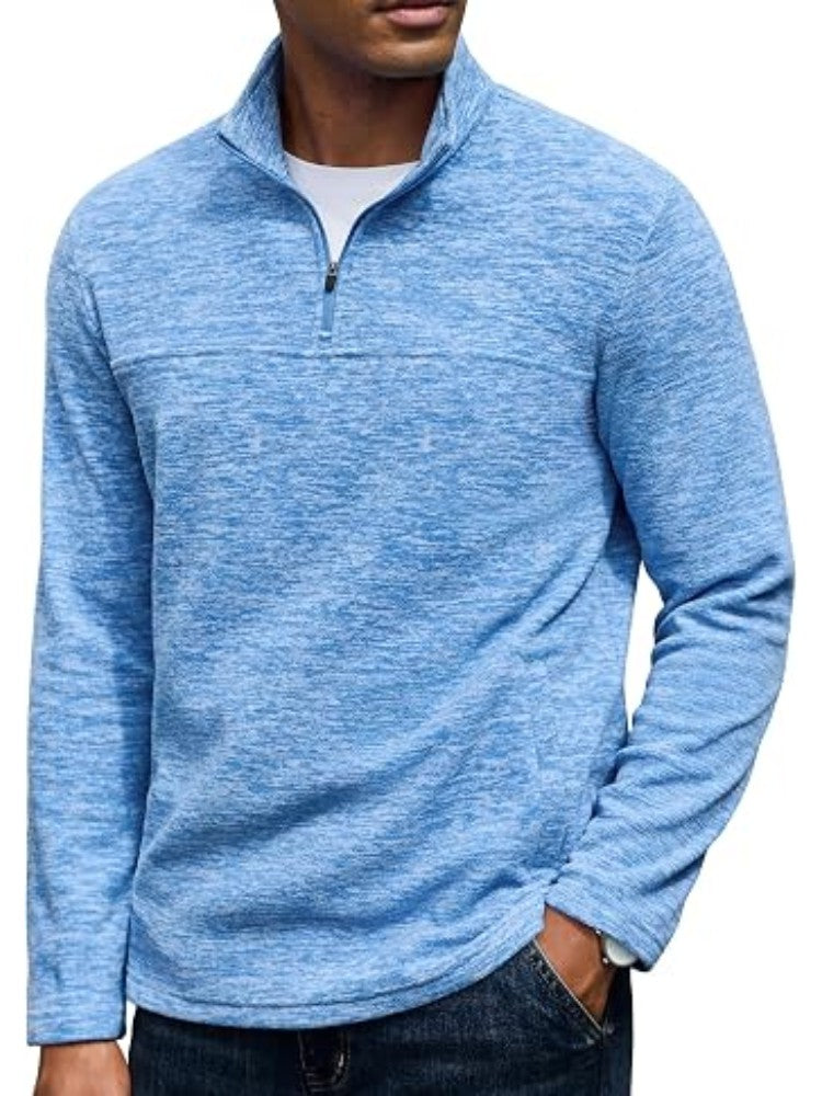Fleece Quarter Zip Pullover Mock Neck Sweatshirt (US Only)