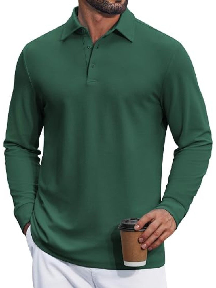 Cotton Pique Long Sleeve Classic Polo Shirt (US Only)