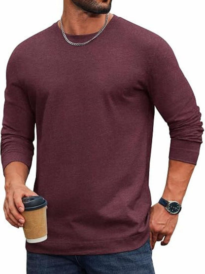 Essential 100% Cotton Long Sleeve Crew Neck Tee (US Only)