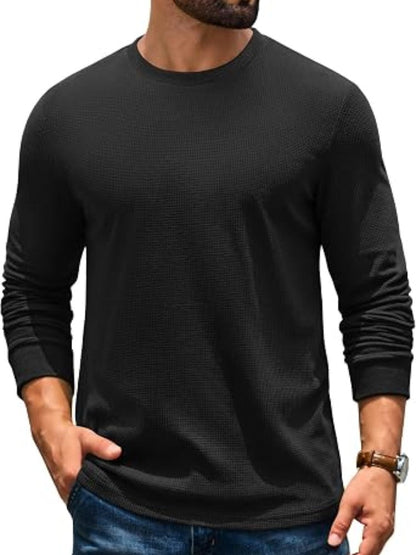 Waffle Knit Thermal Crew Neck Shirt (US Only)