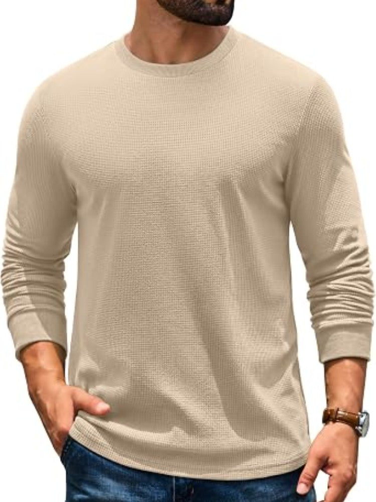 Waffle Knit Thermal Crew Neck Shirt (US Only)