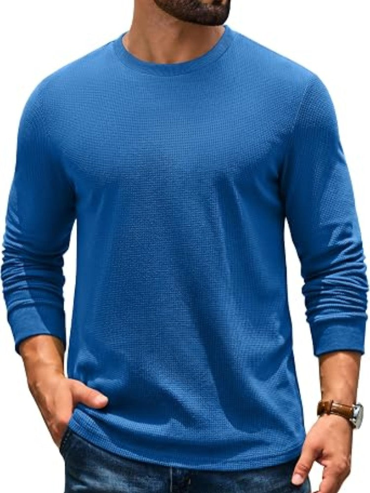 Waffle Knit Thermal Crew Neck Shirt (US Only)