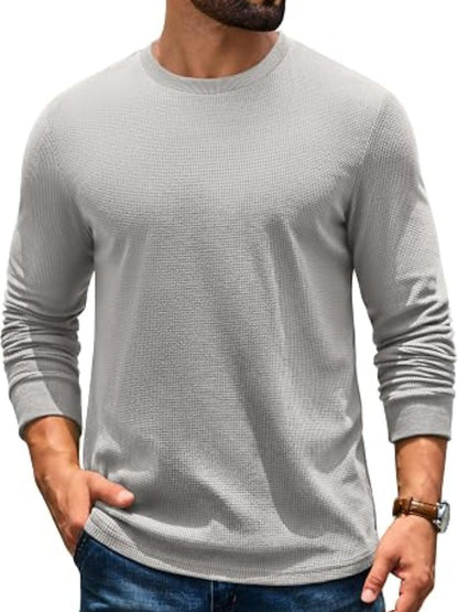 Waffle Knit Thermal Crew Neck Shirt (US Only)