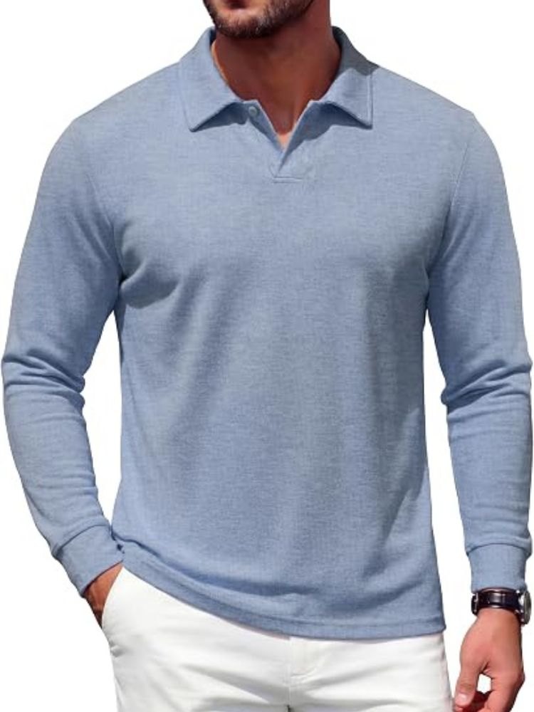 Modern V-Neck Knit Polo Sweater (US Only)