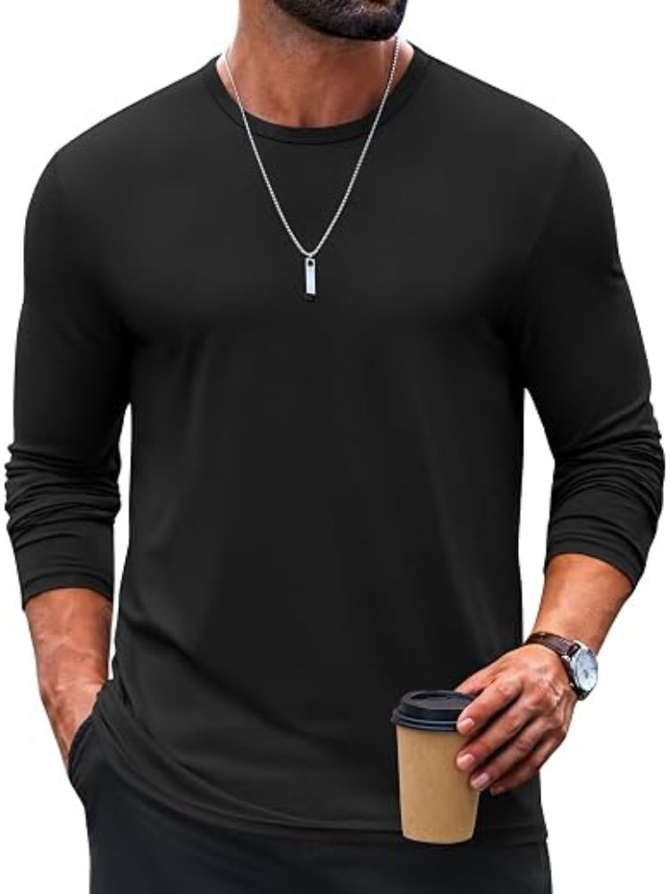 Crew Neck Long Sleeve Basic Soft Casual T-Shirt (US Only)