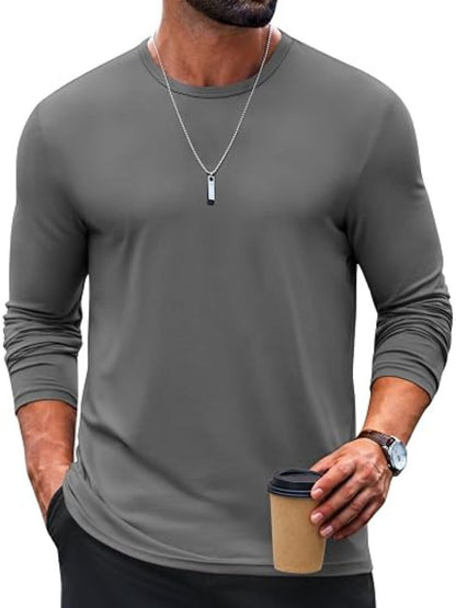 Crew Neck Long Sleeve Basic Soft Casual T-Shirt (US Only)