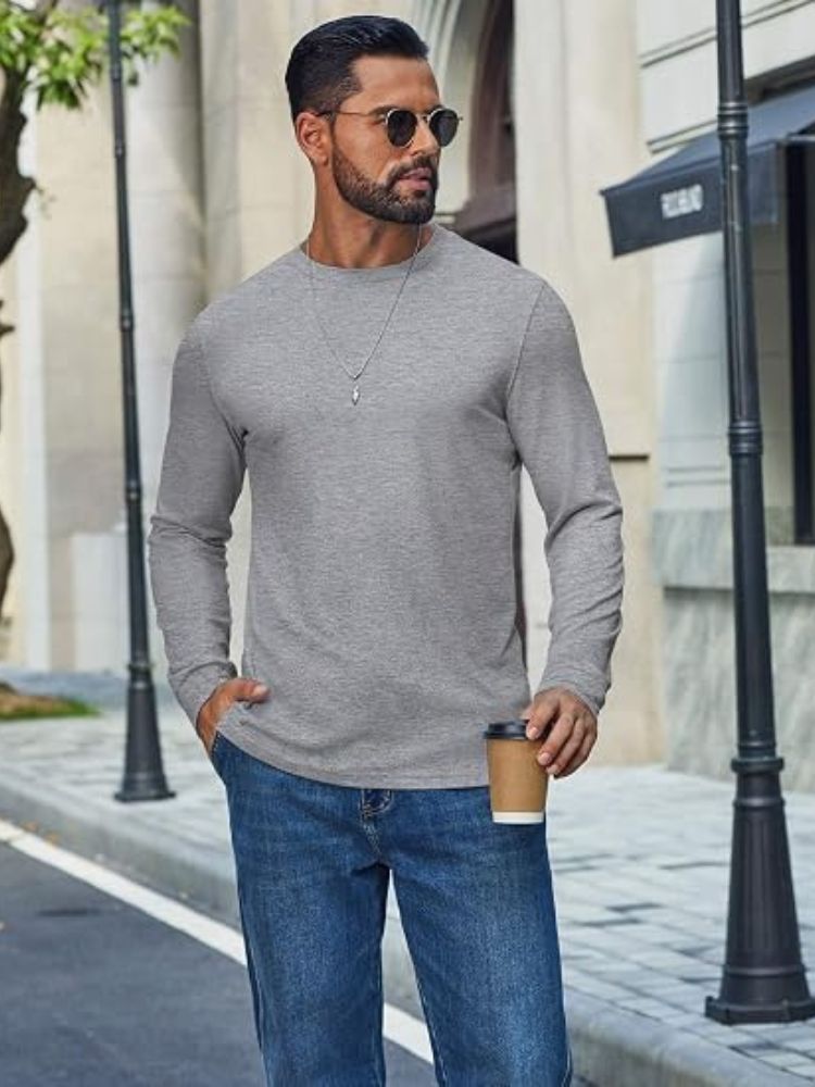 Essential Cotton-Blend Long Sleeve Tee (US Only)
