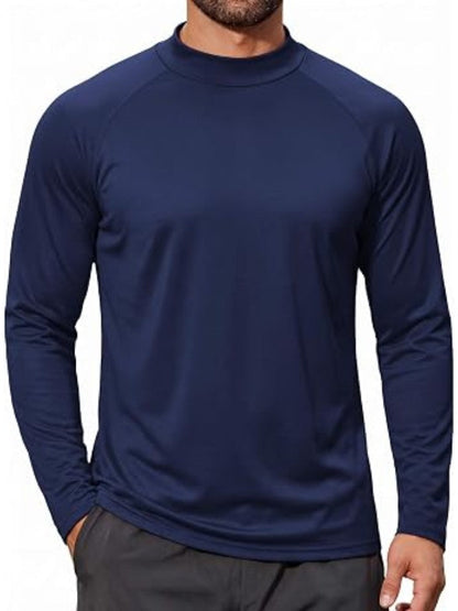 Fleece Lined Mock Neck Long Sleeve Thermal Shirt (US Only)
