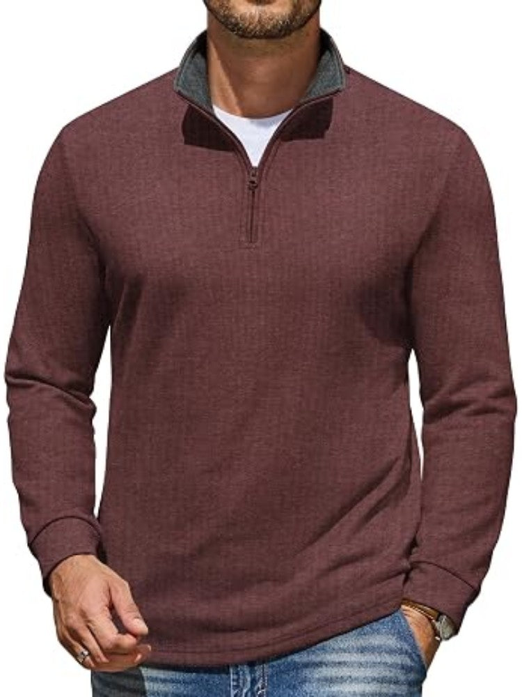 Mock Neck Quarter Zip Knit Pullover (US Only)