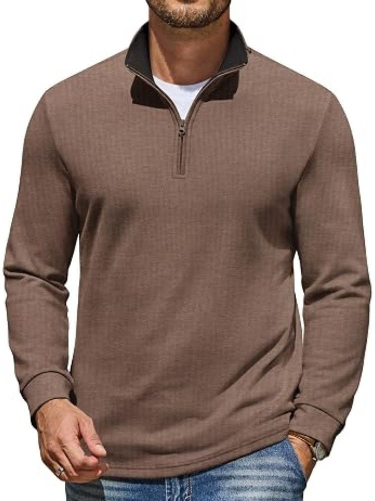 Mock Neck Quarter Zip Knit Pullover (US Only)