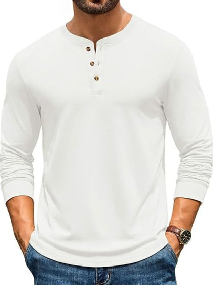 Henley Cotton Blend Casual Pullover Top (US Only)