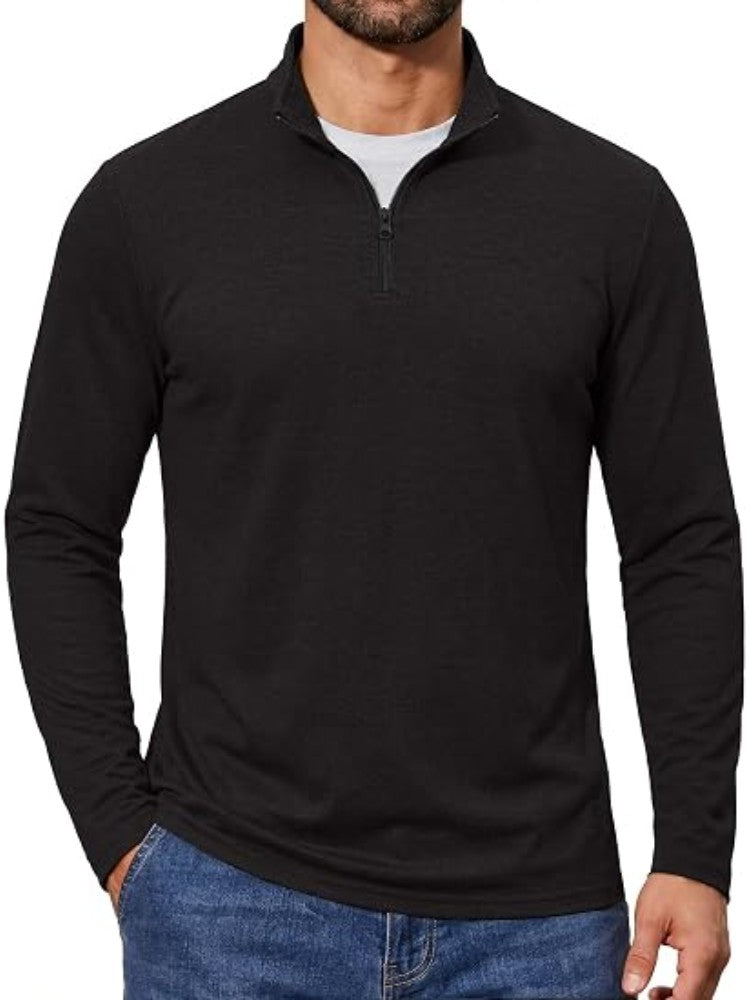 Lightweight Mock Neck Quarter Zip Long Sleeve Pullover (US Only)
