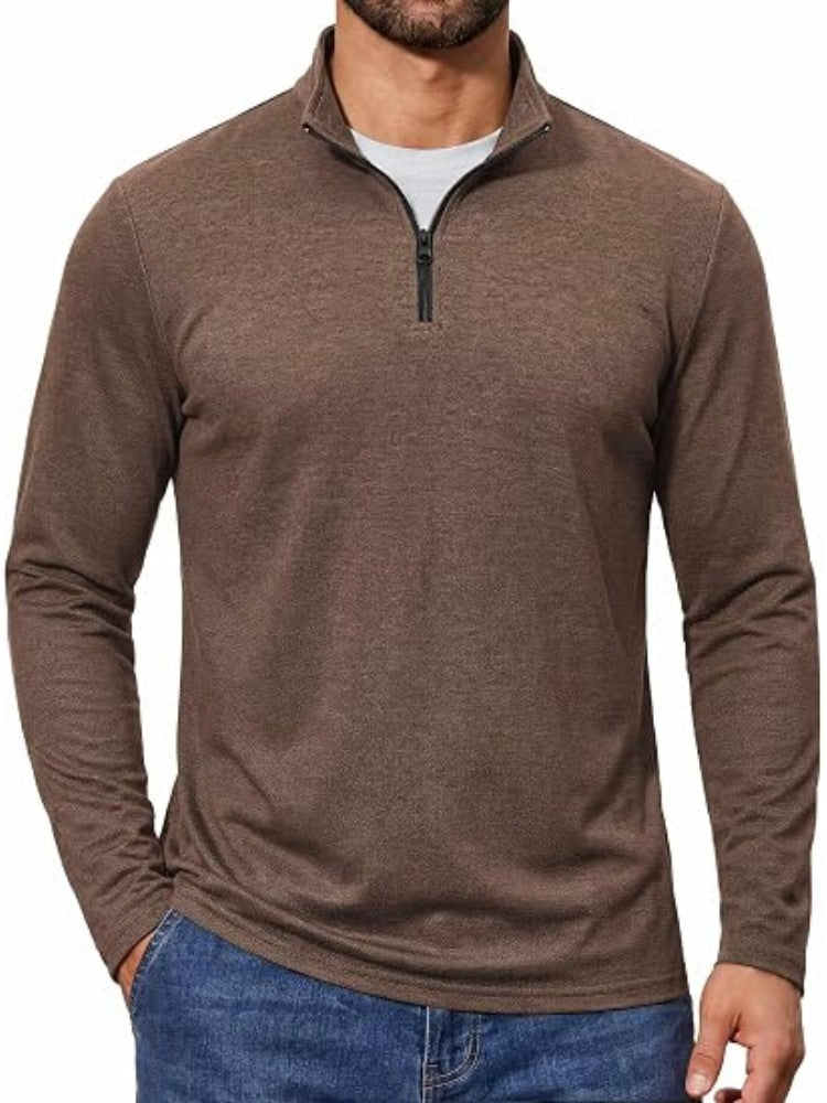 Lightweight Mock Neck Quarter Zip Long Sleeve Pullover (US Only)