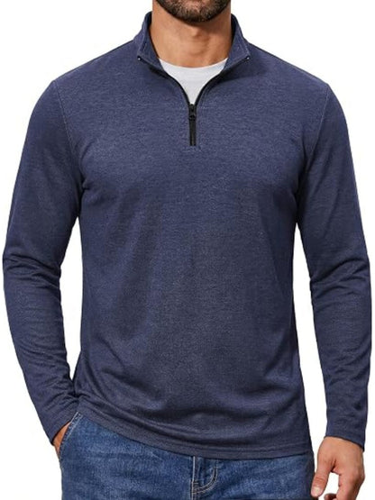 Lightweight Mock Neck Quarter Zip Long Sleeve Pullover (US Only)