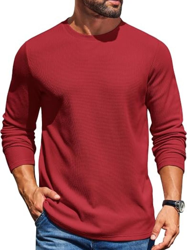 Cloud-Soft Waffle Knit Long Sleeve Tee (US Only)