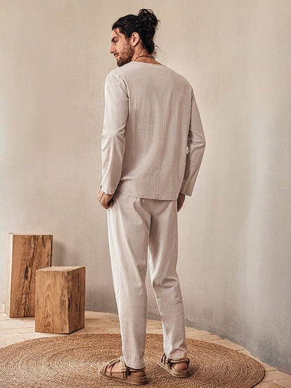 Cozy Linen Blend Shirt Set
