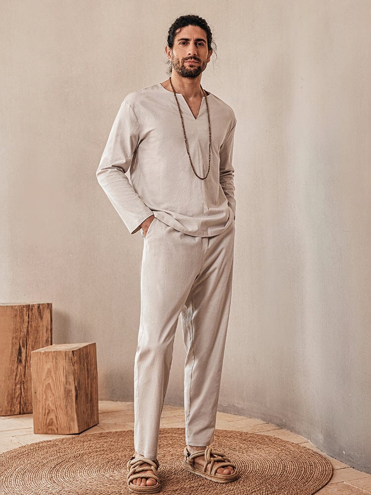Cozy Linen Blend Shirt Set