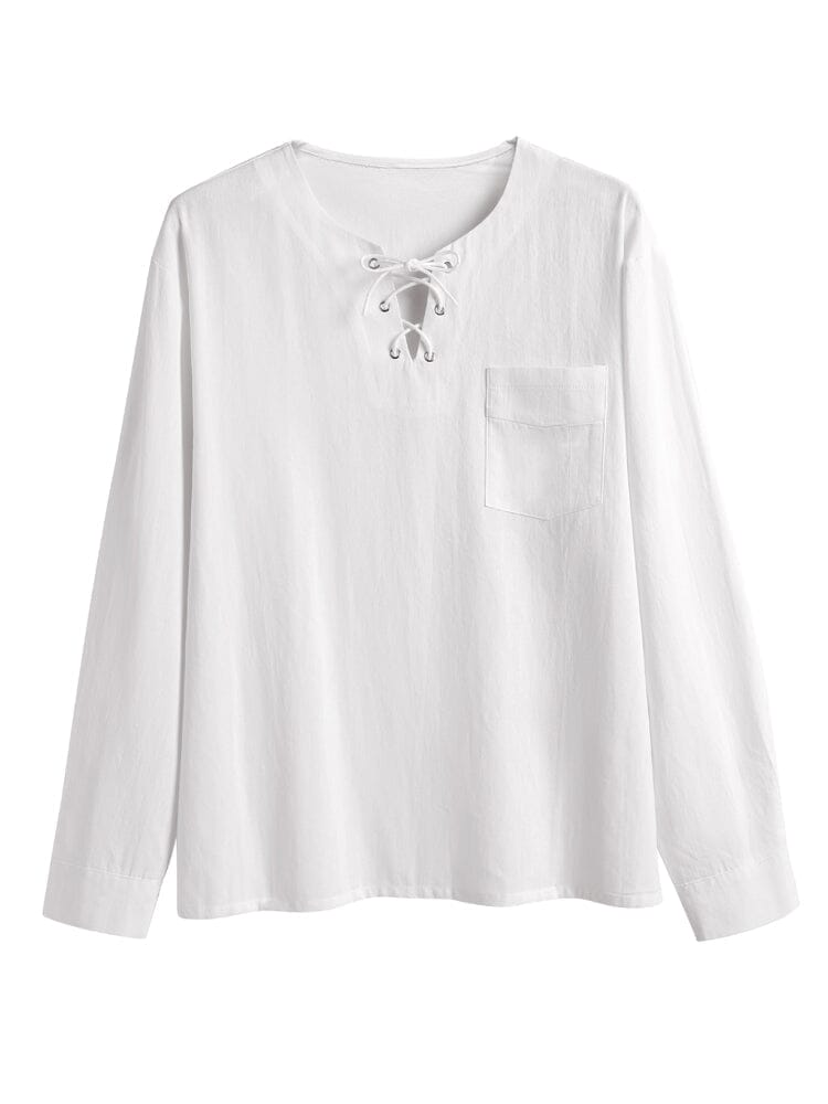 Solid Color Long Sleeve Casual Cotton Linen Set