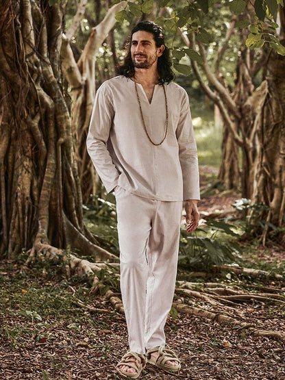 Cozy Linen Blend Shirt Set