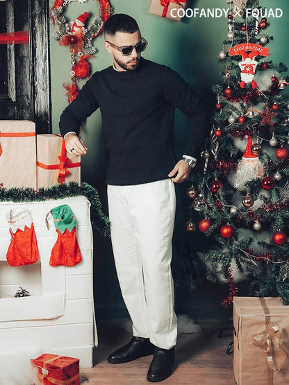 Crew Neck Slim Fit Pullover Knitted Sweater (Live Only)