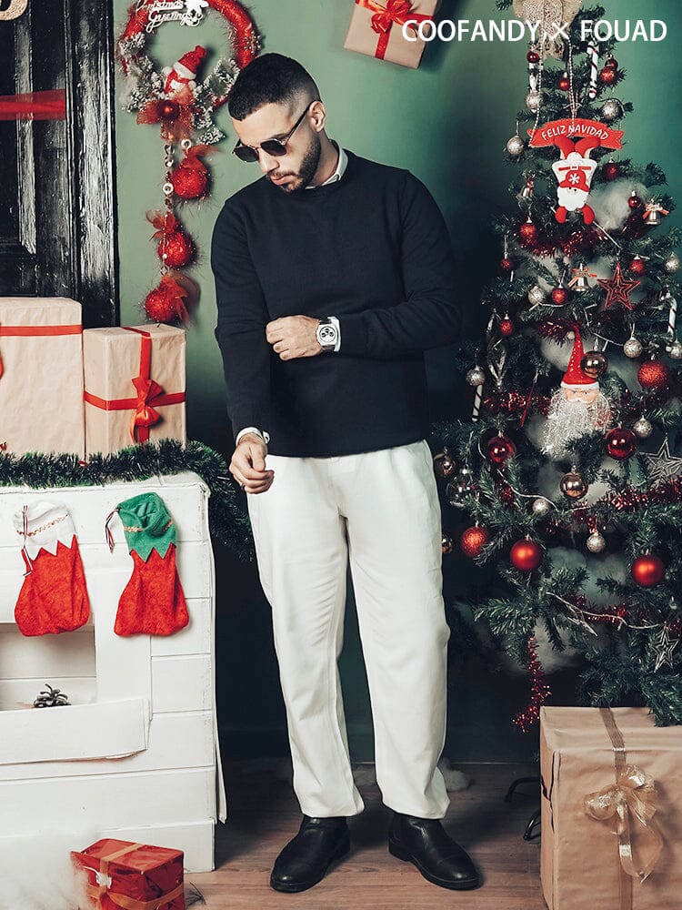 Crew Neck Slim Fit Pullover Knitted Sweater (Live Only)