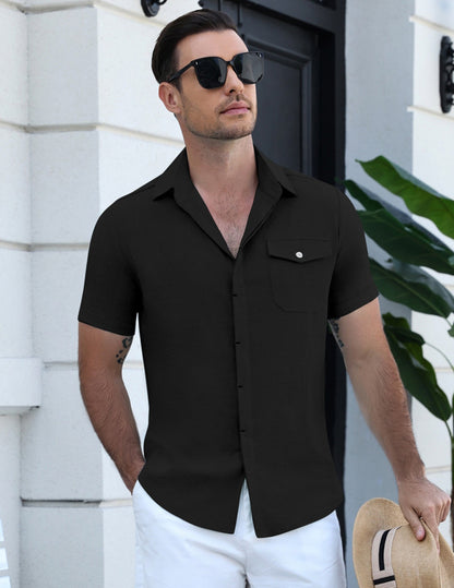 Casual Button Down Short Sleeve Shirt with Pocket (US Only)