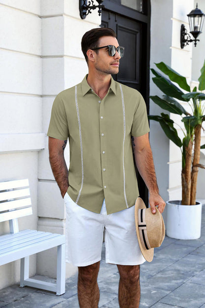 Summer Casual Cuban Guayabera Shirt (US Only)