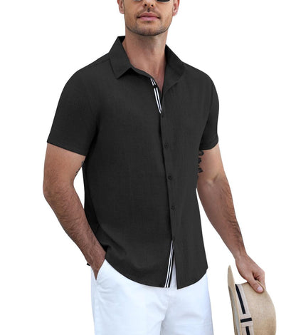 Timelss Contrast Placket Short Sleeve Shirt (US Only)