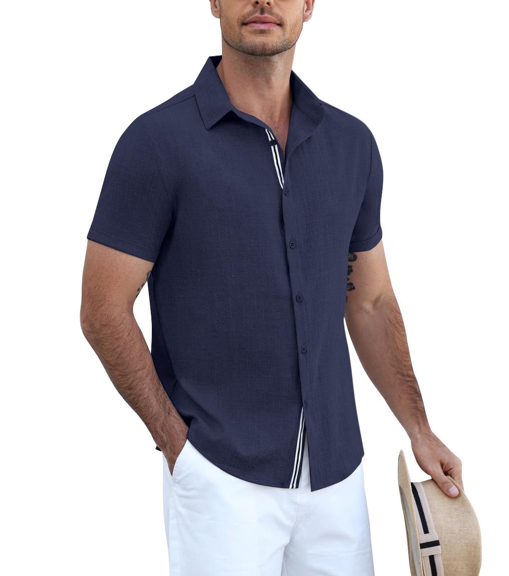 Timelss Contrast Placket Short Sleeve Shirt (US Only)