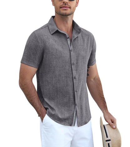 Timelss Contrast Placket Short Sleeve Shirt (US Only)