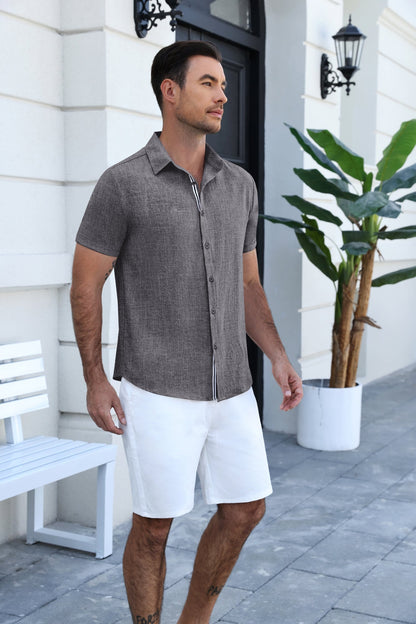 Timelss Contrast Placket Short Sleeve Shirt (US Only)
