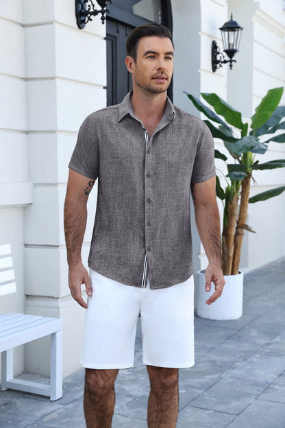 Timelss Contrast Placket Short Sleeve Shirt (US Only)