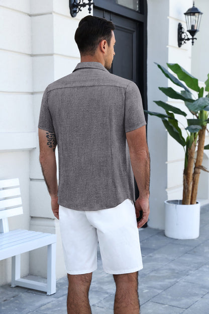 Timelss Contrast Placket Short Sleeve Shirt (US Only)