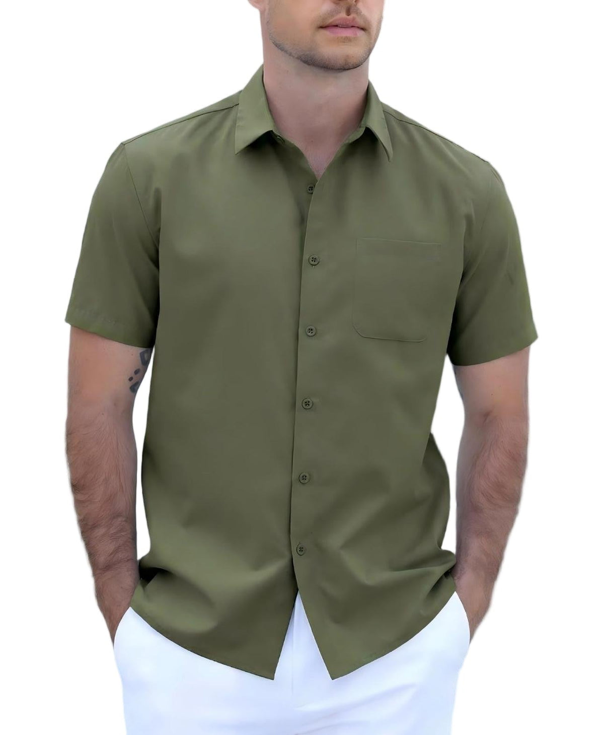Casual Button Down Short Sleeve Dress Shirt (US Only)
