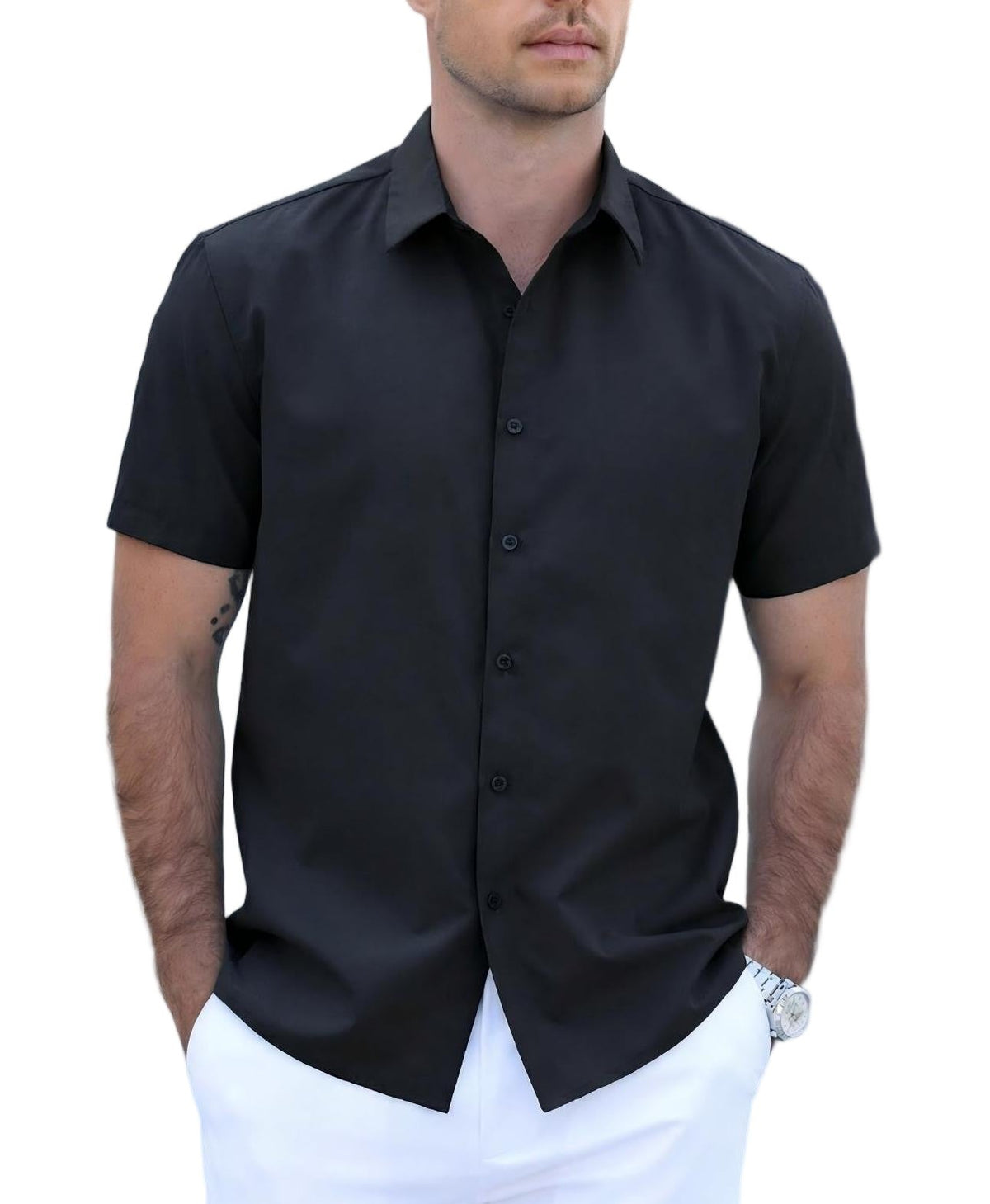 Casual Button Down Short Sleeve Dress Shirt (US Only)