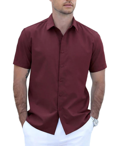 Casual Button Down Short Sleeve Dress Shirt (US Only)