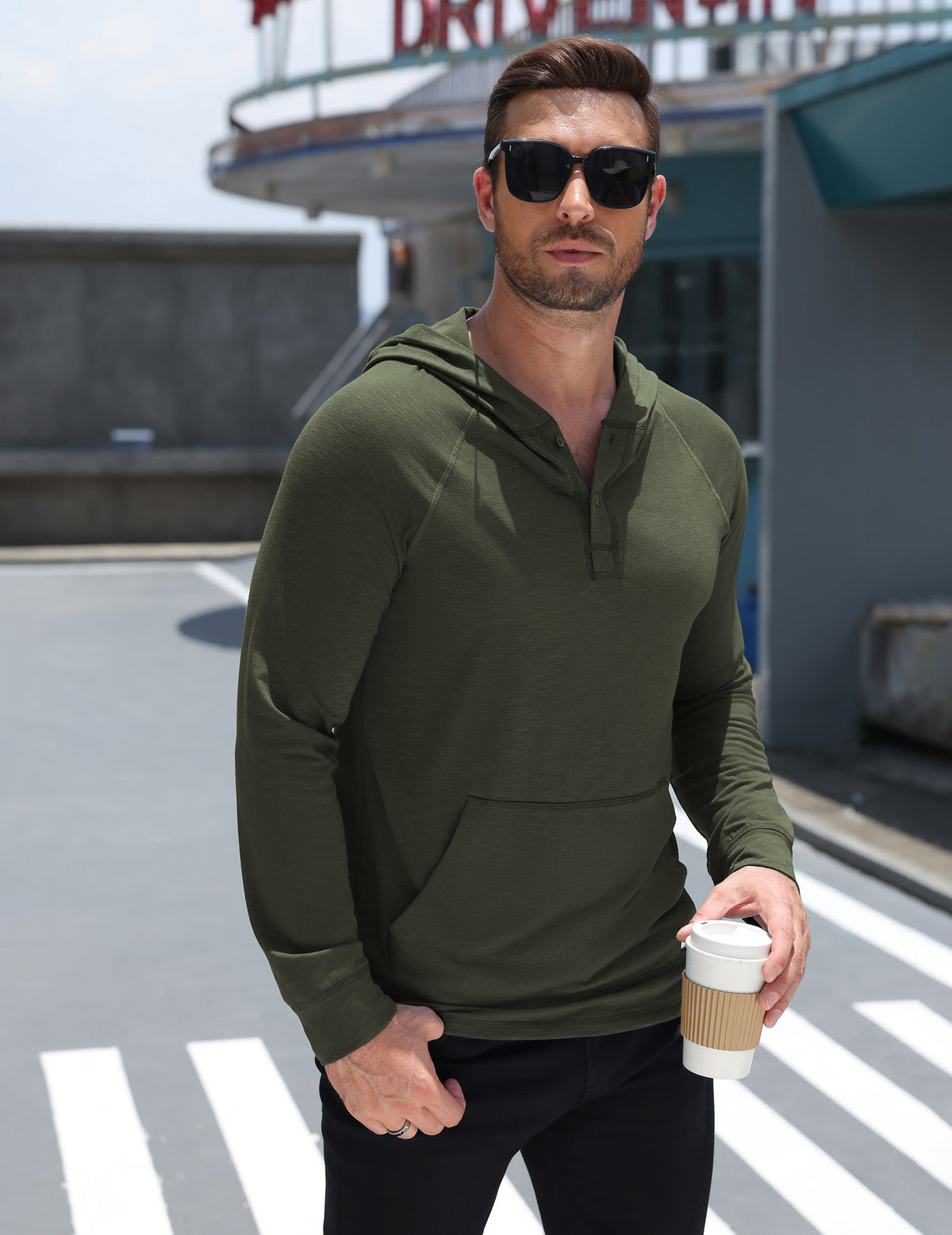 Casual Comfort Travel Henley Hoodie (US Only)