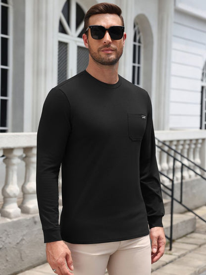 Regular Fit Crewneck Long Sleeve Pocket T-Shirt (US Only)